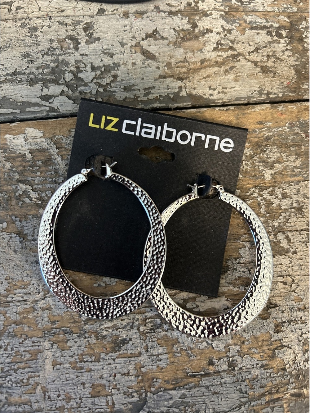 Liz Claiborne Outpost Silver Hoop Earrings